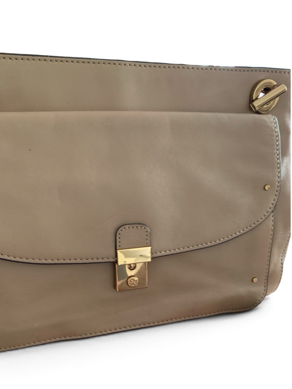 TORY BURCH Priscilla Beige Leather Shoulder Bag - Picture 8 of 10